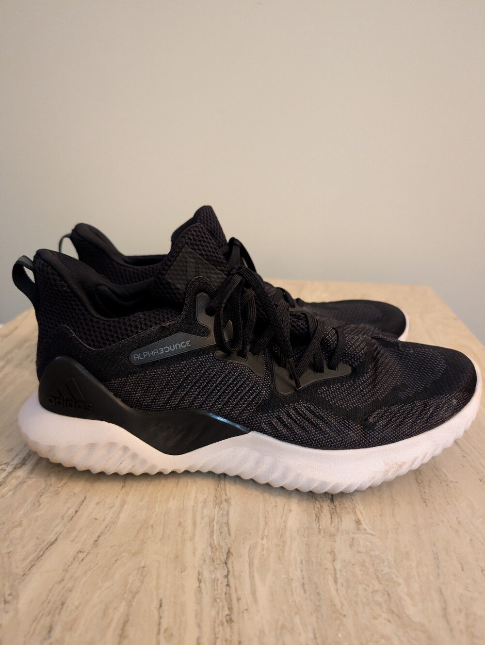 Adidas Alphabounce Beyond AC8273 Mens 10.5 Core Black Cloud White Running Shoes